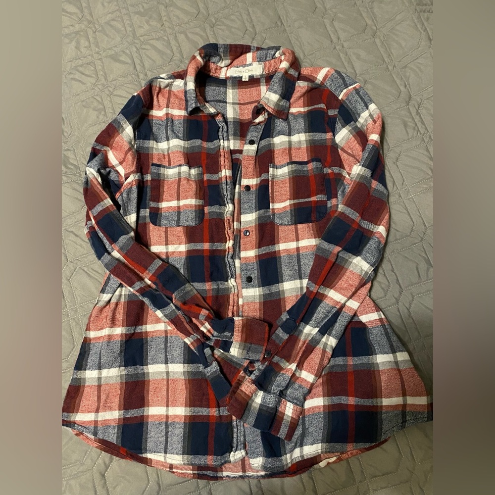 Girls button up flannel top
